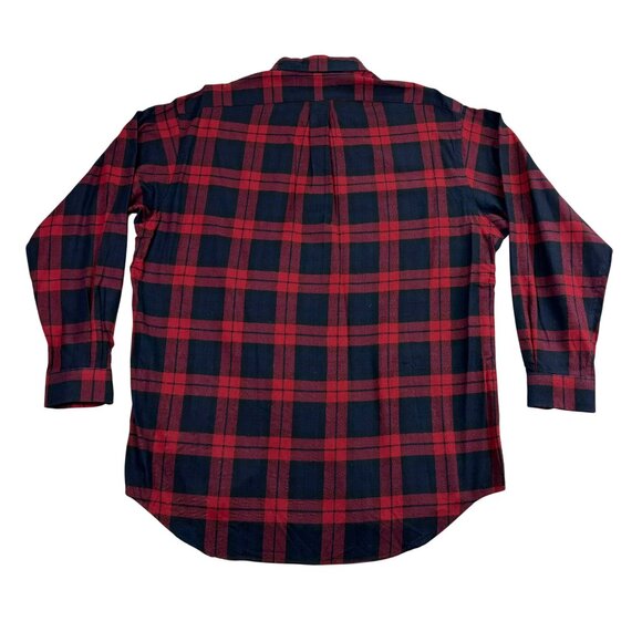 Ralph Lauren Mens Red/Black Cotton Plaid Button-Down Shirt Size L - Picture 2 of 8